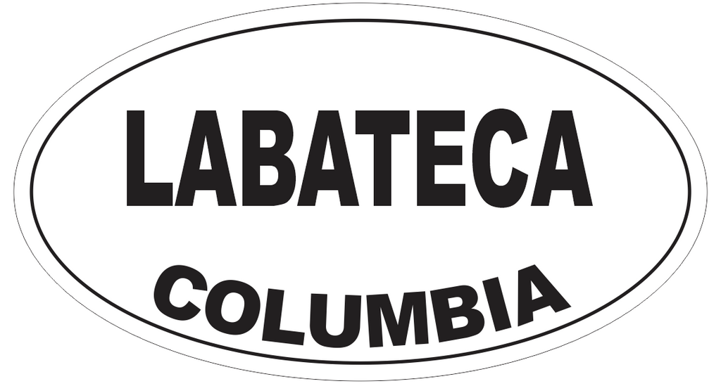 Labateca Columbia Oval Bumper Sticker or Helmet Sticker D4890