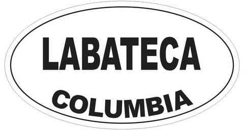 Labateca Columbia Oval Bumper Sticker or Helmet Sticker D4890