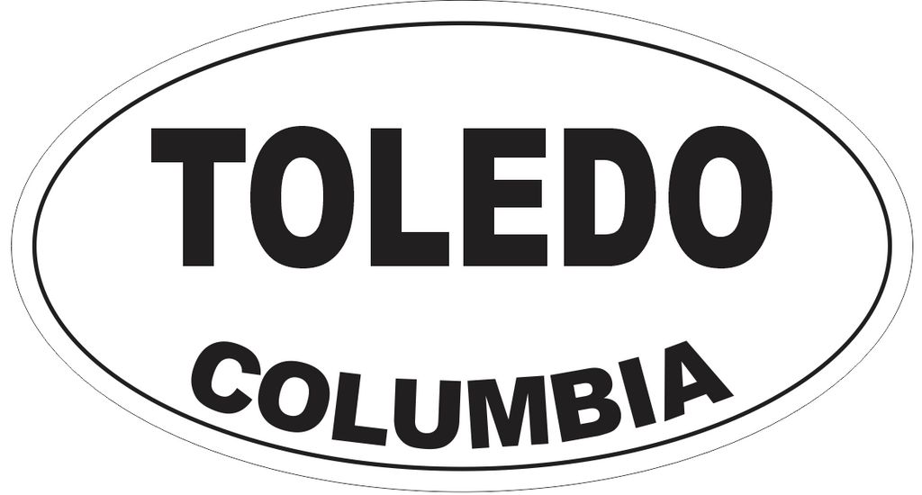 Toledo Columbia Oval Bumper Sticker or Helmet Sticker D4244