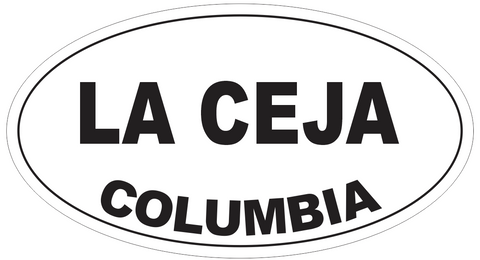 La Ceja Columbia Oval Bumper Sticker or Helmet Sticker D4946