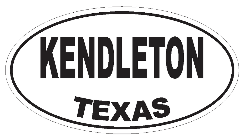 Kendleton Texas Oval Bumper Sticker or Helmet Sticker D3545 Euro Oval - Winter Park Products