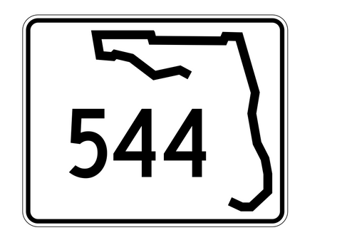 Florida State Road 544 Sticker Decal R1611 Highway Sign - Winter Park Products