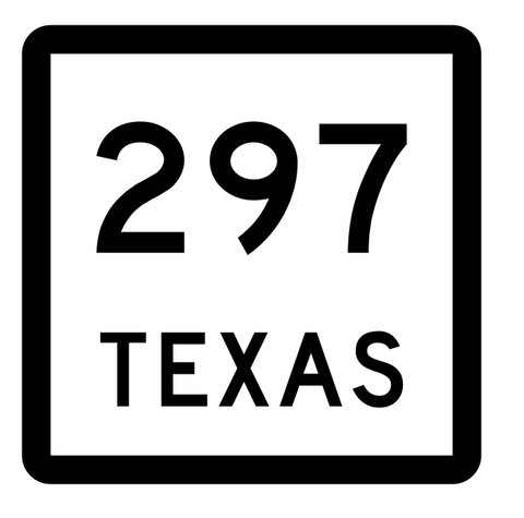 Texas State Highway 297 Sticker Decal R2592 Highway Sign