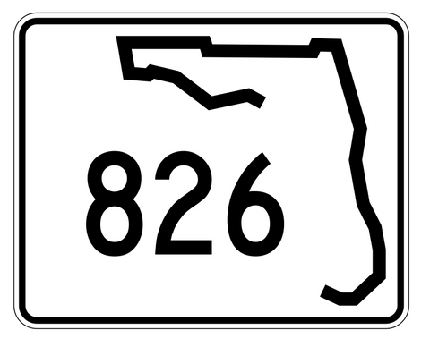 Florida State Road 826 Sticker Decal R1718 Highway Sign - Winter Park Products