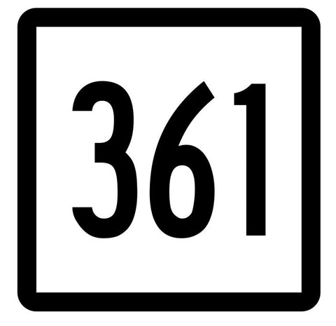 Connecticut State Route 361 Sticker Decal R5255 Highway Route Sign