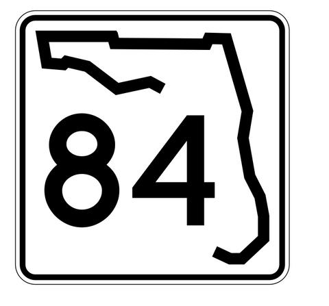 Florida State Road 84 Sticker Decal R1417 Highway Sign - Winter Park Products