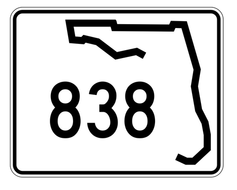 Florida State Road 838 Sticker Decal R1721 Highway Sign - Winter Park Products
