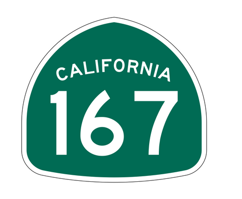 California State Route 167 Sticker Decal R1237 Highway Sign - Winter Park Products