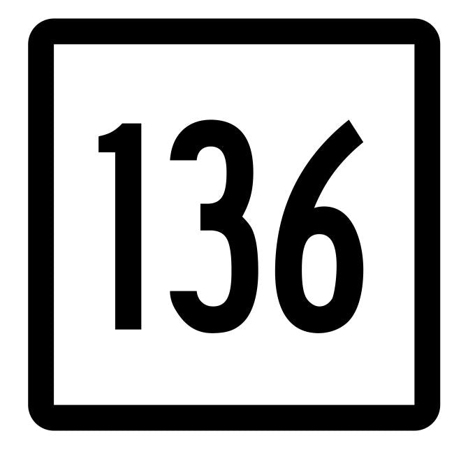 Connecticut State Highway 136 Sticker Decal R5151 Highway Route Sign