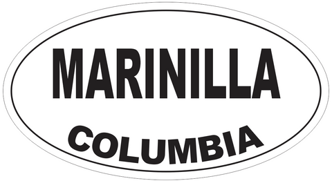 Marinilla Columbia Oval Bumper Sticker or Helmet Sticker D4222