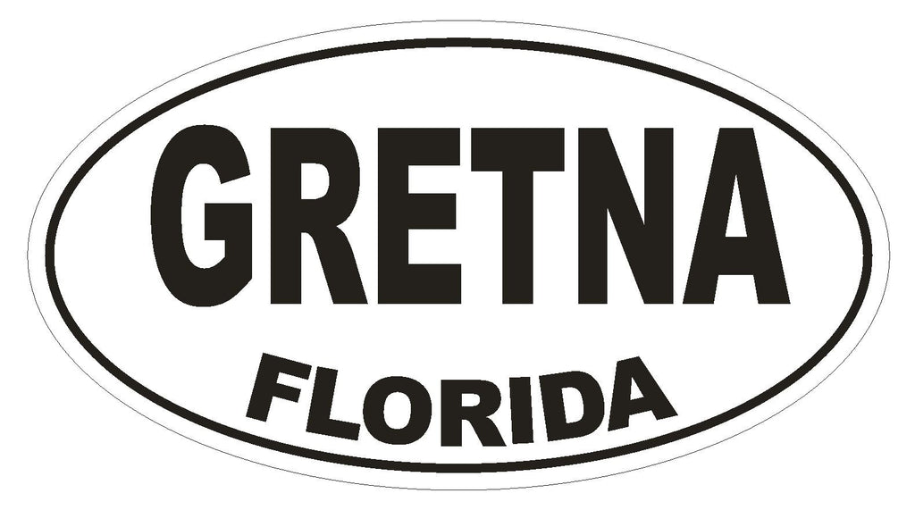 Gretna Florida Oval Bumper Sticker or Helmet Sticker D1321 Euro Oval - Winter Park Products