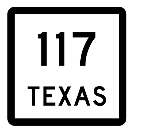 Texas State Highway 117 Sticker Decal R2418 Highway Sign - Winter Park Products
