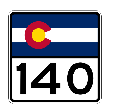 Colorado State Highway 140 Sticker Decal R1860 Highway Sign - Winter Park Products