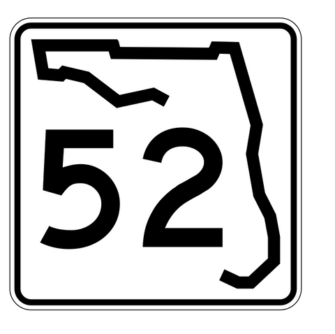 Florida State Road 52 Sticker Decal R1387 Highway Sign - Winter Park Products