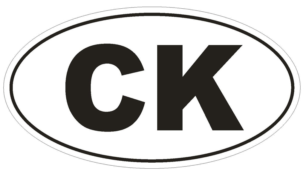 CK Cook Islands Oval Bumper Sticker or Helmet Sticker D2114 Euro Country Code - Winter Park Products
