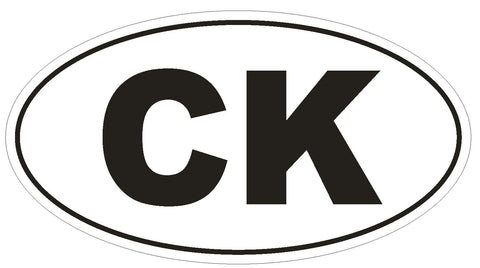 CK Cook Islands Oval Bumper Sticker or Helmet Sticker D2114 Euro Country Code - Winter Park Products