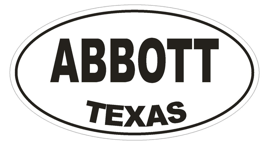 Abbott Texas Oval Bumper Sticker or Helmet Sticker D1382 Euro Oval - Winter Park Products