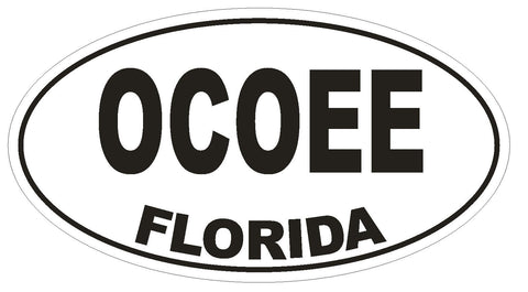 Ocoee Florida Oval Bumper Sticker or Helmet Sticker D1301 Euro Oval - Winter Park Products