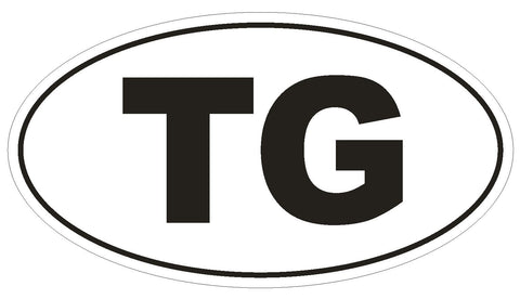 TG Togo Oval Bumper Sticker or Helmet Sticker D2037 Country Code - Winter Park Products
