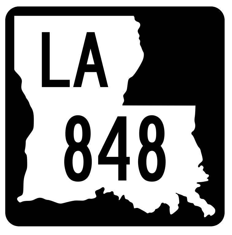 Louisiana State Highway 848 Sticker Decal R6143 Highway Route Sign