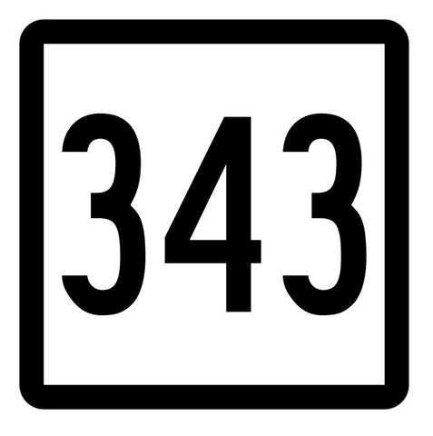 Connecticut State Route 343 Sticker Decal R5252 Highway Route Sign