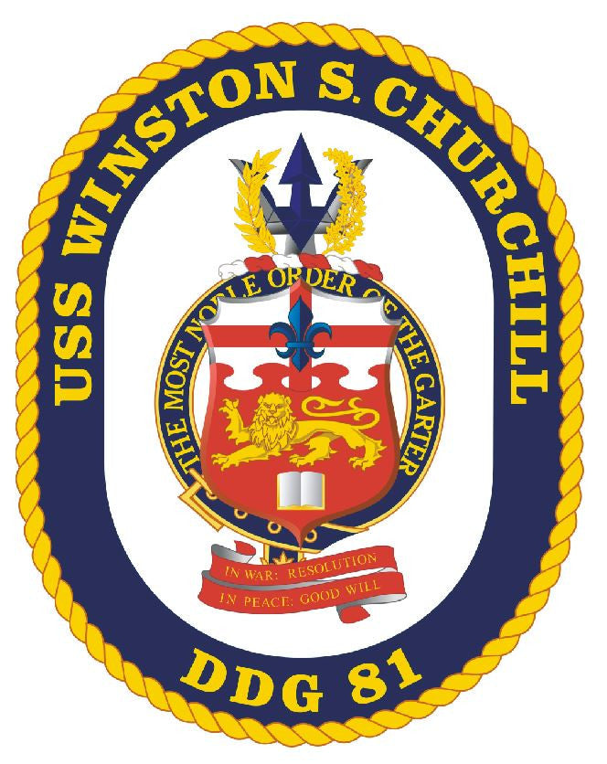 USS Winston S Churchill Sticker Military Armed Forces Navy Decal M225 - Winter Park Products