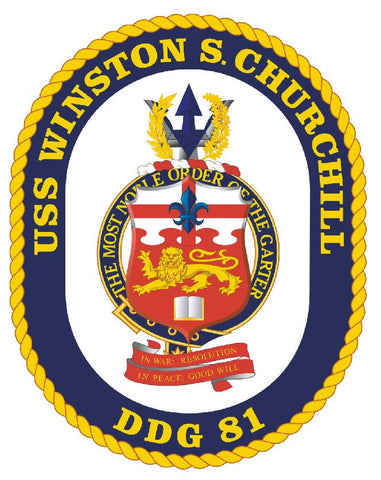 USS Winston S Churchill Sticker Military Armed Forces Navy Decal M225 - Winter Park Products