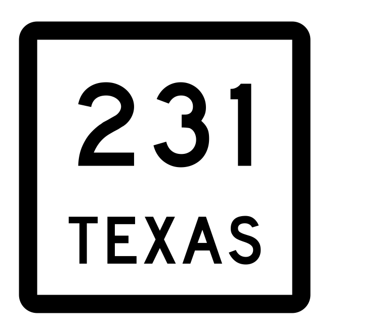 Texas State Highway 231 Sticker Decal R2528 Highway Sign