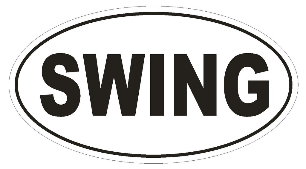 SWING Oval Bumper Sticker or Helmet Sticker D1853 Euro Oval Dance - Winter Park Products