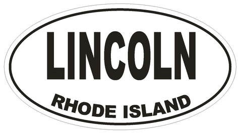 Lincoln Rhode Island Oval Bumper Sticker or Helmet Sticker D1497 Euro Oval - Winter Park Products