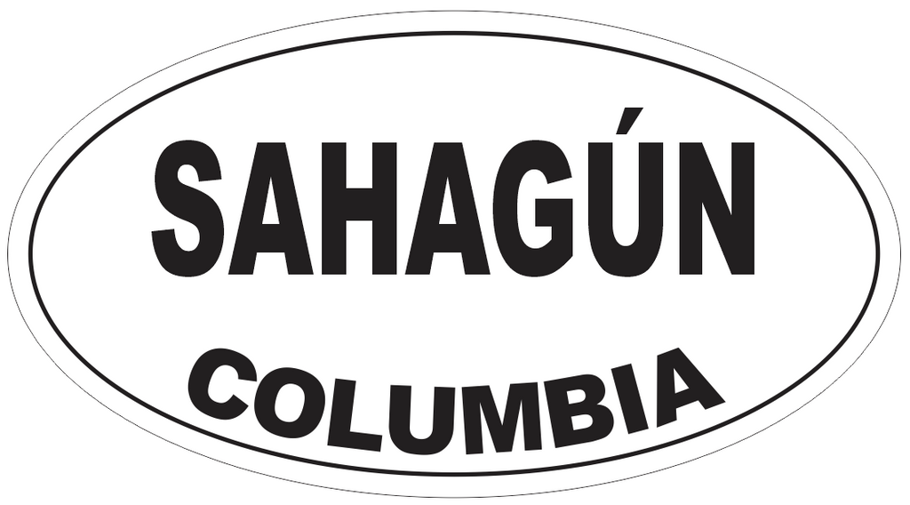 Sahagun Columbia Oval Bumper Sticker or Helmet Sticker D4821
