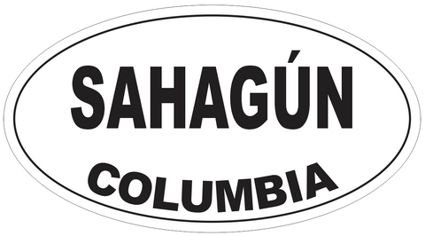 Sahagun Columbia Oval Bumper Sticker or Helmet Sticker D4821