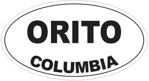 Orito Columbia Oval Bumper Sticker or Helmet Sticker D4635
