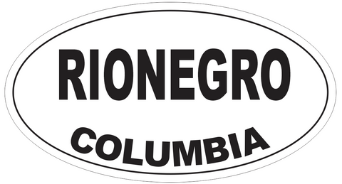 Rionegro Columbia Oval Bumper Sticker or Helmet Sticker D4234