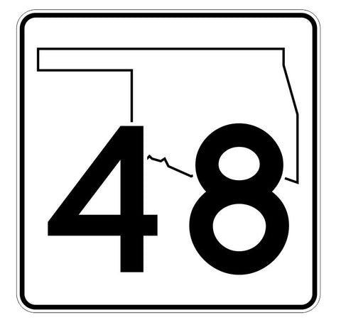 Oklahoma State Highway 48 Sticker Decal R5609 Highway Route Sign
