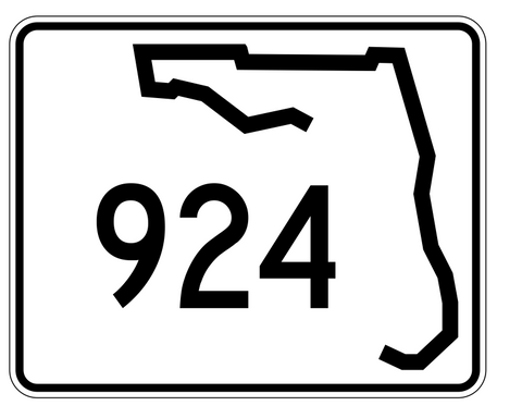 Florida State Road 924 Sticker Decal R1750 Highway Sign - Winter Park Products