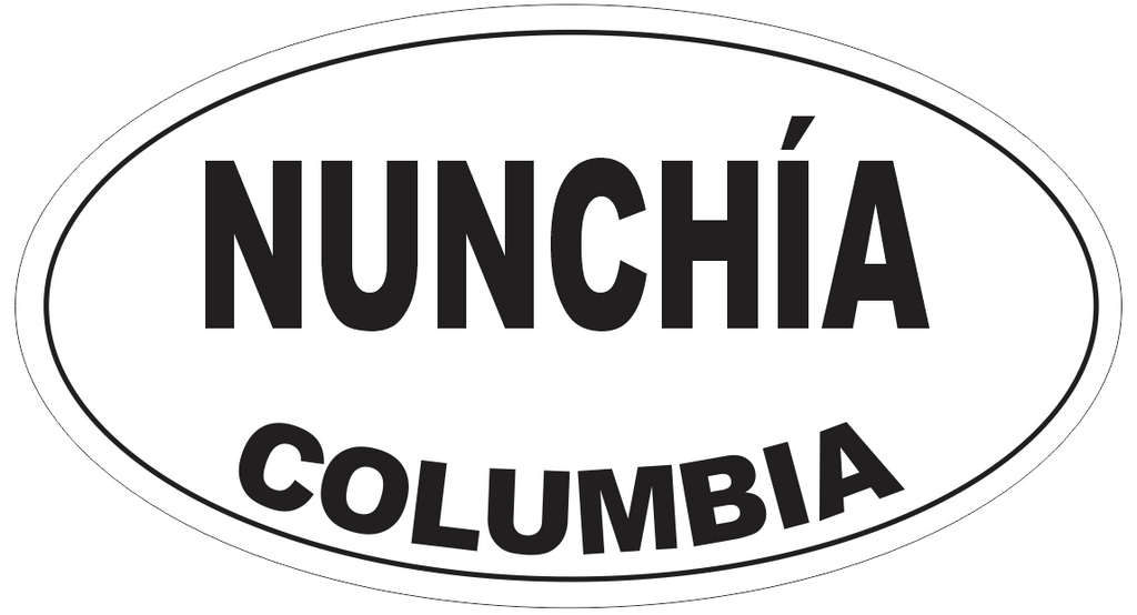 Nunchia Columbia Oval Bumper Sticker or Helmet Sticker D4391