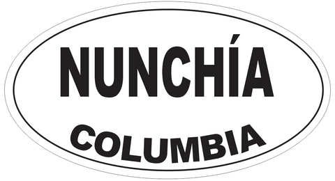 Nunchia Columbia Oval Bumper Sticker or Helmet Sticker D4391