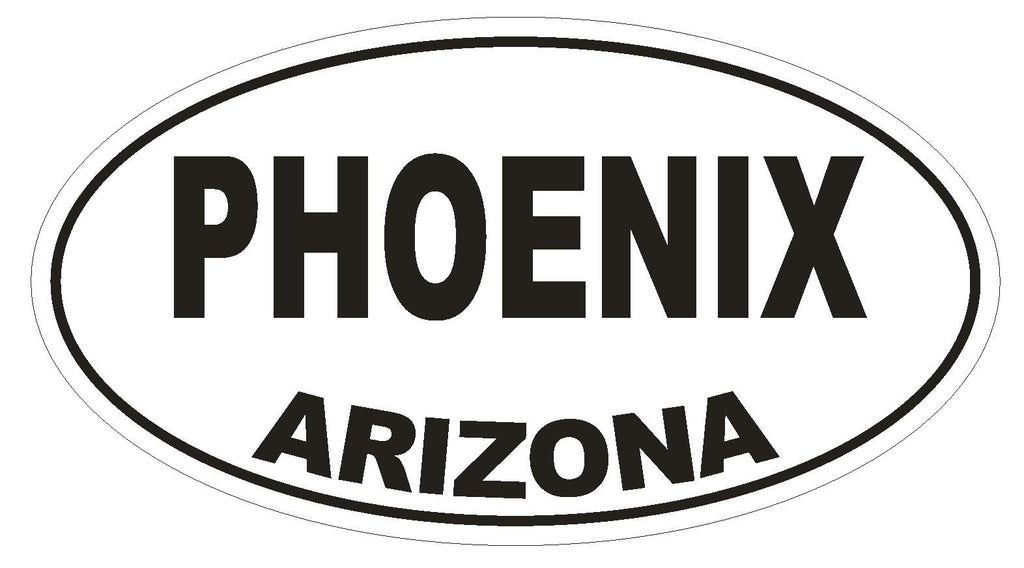 Phoenix Arizona Oval Bumper Sticker or Helmet Sticker D1649 Euro Oval - Winter Park Products