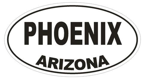 Phoenix Arizona Oval Bumper Sticker or Helmet Sticker D1649 Euro Oval - Winter Park Products