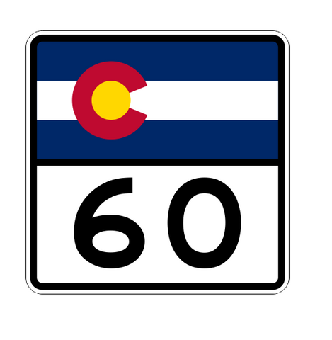 Colorado State Highway 60 Sticker Decal R1808 Highway Sign - Winter Park Products