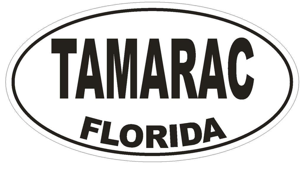 Tamarac Florida Oval Bumper Sticker or Helmet Sticker D1602 Euro Oval - Winter Park Products