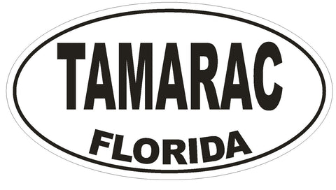 Tamarac Florida Oval Bumper Sticker or Helmet Sticker D1602 Euro Oval - Winter Park Products