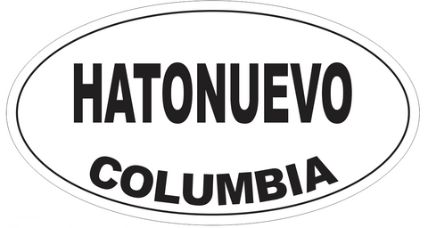 Hatonuevo Columbia Oval Bumper Sticker or Helmet Sticker D4872