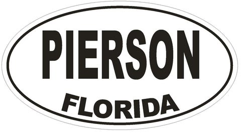 Pierson Florida Oval Bumper Sticker or Helmet Sticker D1585 Euro Oval - Winter Park Products