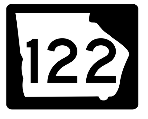 Georgia State Route 122 Sticker R3665 Highway Sign