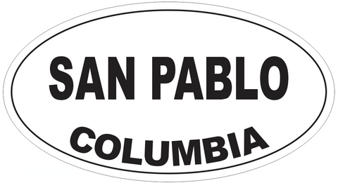San Pablo Columbia Oval Bumper Sticker or Helmet Sticker D4974