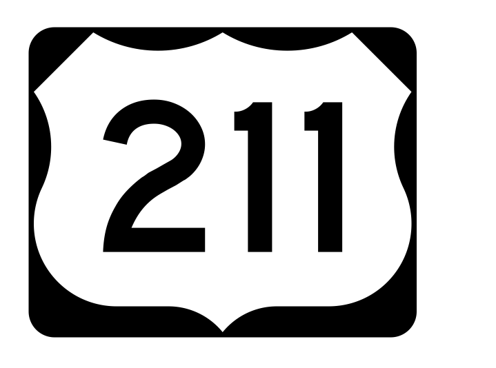 US Route 211 Sticker R2145 Highway Sign Road Sign - Winter Park Products