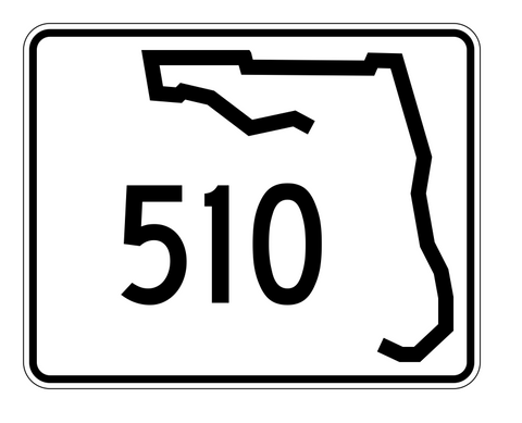 Florida State Road 510 Sticker Decal R1592 Highway Sign - Winter Park Products