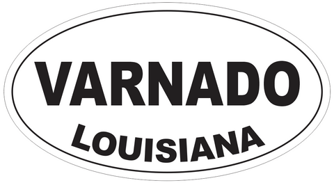 Varnado Louisiana Oval Bumper Sticker or Helmet Sticker D4025